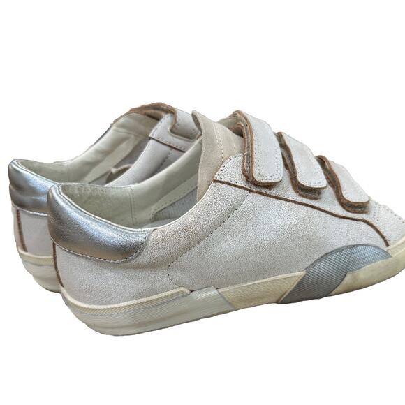 Dolce Vita Quick Sneakers Women's Sz 8.5 Strap Closure White/Silve Cushion Shoe - Picture 7 of 7